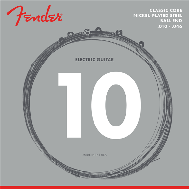 Fender Classic Core Electric Guitar Strings, Nickel Plated Steel .010-.046