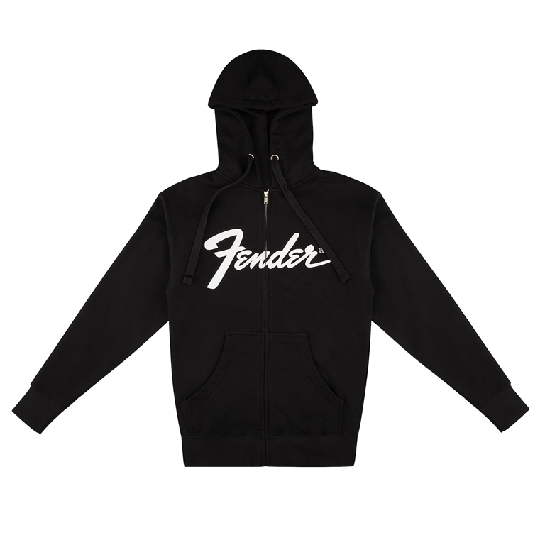 Fender Transition Logo Zip Front Hoodie, Black, L