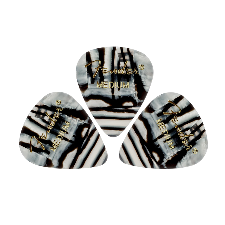 Fender Picks 351 Zebra Medium 12 piece Set Premium Celluloid