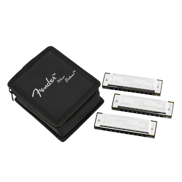 Fender Blues Deluxe Harmonicas - 3 Pack with Case