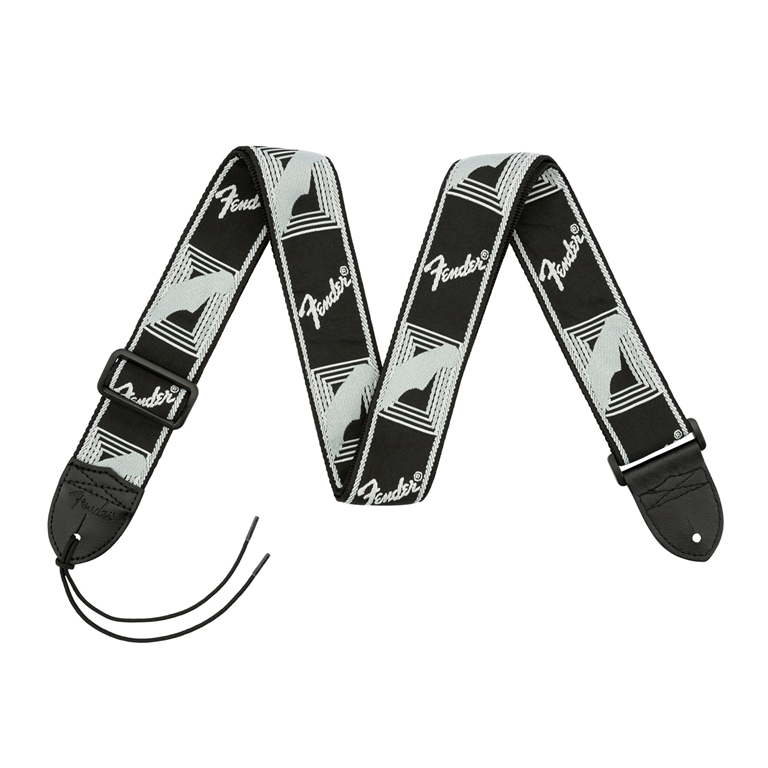 Fender 2-inch Monogrammed Guitar Strap - Black, Light Grey, and Dark Grey