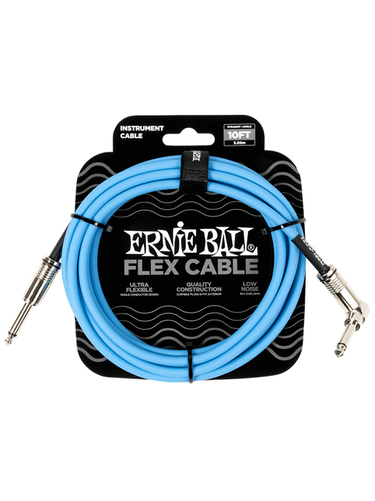 Ernie ball Flex instrument cables jack/angled jack 3m blue